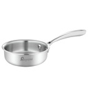 Háromszoros rozsdamentes acél Tadka Pan (0.6L, 13cm) innovatív Stay- Cool Handle, 2.5mm Vastag, kemény fenéktej Pan & Tadka Pan, nincs vegyi bevonat, indukciós barát szakácskészlet, 5 év garancia