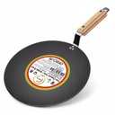 amicus Kitchen Premium Iron Tawa for Roti Chapati Concave Iron Tava with Fa Handle 10 Inch 1.2 Kg Black Food Grade Smooth 100% Multivity Tawa
