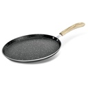 BERGNER Bellini Plus Aura 5-Layer Non- Stick 30 cm Dosa Tawa, Soft Touch Fa Finish Handle, Food Safe, PFOA Free, Even Heat Distribution, 4mm Vastagság, Induction Bottom, 1 éves garancia, fekete