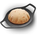 Hawkins Futura 24 cm Cast Iron Tava, Cast Iron Tawa Roti, Cast Iron Cookware Konyha, Fekete (CIT24)