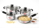 Vinod Master Chef Stainless Steel Cookware Set, Combo 7- Piece Ajándék Set