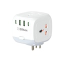 EMBOX Multi Plug Socket C típusú Port Master Switch- Cordless Extension Board 3 Sockets 2 USB A & 2 USB C Slot (2.4A- Direct Plug) -3 Pin Multiplug biztonsági zárvédővel - 2500W