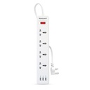 Honeywell 4 Extension Board Master Switch, 6 amps, 250V, 3xUSB, 4 International Sockets, Tiszta réz, 6 fejlett biztonsági jellemzők, 2 Mtr Power Cord, BIS Certified, 1 yr garancia