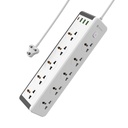 Portronics Power Plate 14 Extension Board 10 Universal Sockets, 25W Type- C PD, 3 USB Charging Ports, 3 Meter Long Cord, 2500 Watt, 2.1 Amp USB output, Multi Plug otthoni alkalmazásokhoz (fehér)