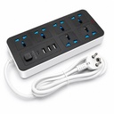 10 in1 Universal Extension Board 6 Sockets 3 USB Ports & 1 PD Type- C Fast Charging 124; 1.8M Cable A124; 2500W Power Strip with Switch 124; Multi Plug Cord for Home Office TV Computer & Mobile