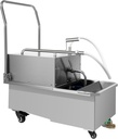 Commercial Mobile Fryer Filter Machine 550W Oil Filter Truck 55L/14.5 Gallon Fryer Oil Filter Cart 110LB Fryer Filter Frying Oil Filtering System for Restaurant Supermarket
