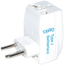 Ceptics 3 Outlet Travel Adapter J típus Svájc