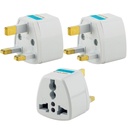 Type- G Plug Adapter UK Converter - (3db) India to UK Plug Adaptor for Hong Kong, EAE, Dubai, Singapore England Universal Travel Adapter Power Plug (3-as csomag)