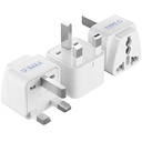 Ceptics UK Adapter for Indian Pins, India to EAE, Hong Kong, Dubai, UK Plug - Type G - Perfect for Laptop, Camera, Chargers - CE - RoHS - 3 Pack - Whit- Lifetime Limited Garanty