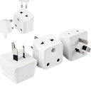 Ceptics India Ausztrália Adapter Plug, Kína, Új-Zéland & More - Type I - CE Certified - RoHS Compliant - White - CE - RoHS - 3 Pack - Lifetime Limited Warranty