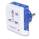 MX 2-Pin German Schuko Plug Universal Adapter Multi Connector – 3 Way, India to Europe (Schuko) Plug - Type E/F - 3 in 1 - Perfect for Laptop, Camera Charger and More with LED Indicator