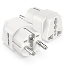 Destinio Universal Europe Travel Adapter Type E / F Schuko Plug Converter 13A 250V, International EU Power Socket for Germany France Spain, Portable European Plug for Mobile Laptop Charger (2-es csomag)