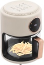 Multifunctional Digital Air Fryer, Dehydrator, Convection Oven, 4.2L Viewable Electric Air Fryer, 8 Preset Modes & Touchscreen for Fry, Roast, Dehydrate for Home & Gatherings，White