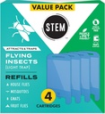 STEM Light Trap Refill Cartridges, Indoor Fruit Fly Trap, Effective Insect Control for Home, Attracts and Traps Flying Insects, Compatible with STEM Light Trap, 4 Count