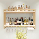 Hanger/Wine Rack | Iron + Solid Wood | Retro Country Style | Kitchen, Restaurant, Bar, Wine Cellar, Storage Room, Storage Rack | Length 60/80/100cm