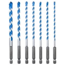 Concrete Drill Bit Set 7 Pcs, Masonry Drill Bit Set 5/32"-3/8", Shockproof Hex Shank Drill Bit Set, Industrial Carbide Drill Bits for Class/Brick/Plastic/Cement/Tile