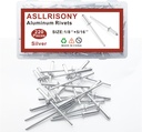 220pcs Silver 1/8" x 5/16" Aluminum Blind Rivets, 3.2 x 8mm Pop Rivets,Aluminum Grip and Steel Mandrel