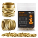 HANGLIFE Heat-Set Threaded Inserts, M3 Heat Set Insert for 3D Printing Components and Plastic Parts - Brass Metric Knurled Nuts (100 Pieces)
