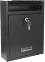 Locking Steel Mailbox, Wall Mounted - Post Office Box, Extra Large Space Secure, Comes with 2 Keys 3 Sets 0-9 Numbers - Dimensions 10.3" L x 3.35" W x 13.8" H, Black