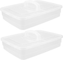 OUNONA 2pcs Pizza Dough Proofing Box with Lid and Handle Stackable Storage Container for Pizza and Bread Fermentation Translucent Dough Tray for Easy Organization
