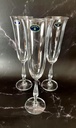 Czech Bohemian Crystal Glass Set of 6 Wine & Champagne Glasses 6oz./190ml. Fregata Elegant Vintage Design Stem Goblets Wedding Birthday Housewarming Anniversary