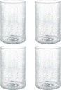 Skelang Crackle Lip-less Glass Lamp Shade, Cylindrical Light Cover with Fitter Opening, Replacement for Chandelier, Pendant, Bathroom Vanity Light, 4 Pcs