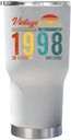 Generic Vintage 1998 Tumbler 30oz With Lid - 26 Years Of Being Awesome Cup Gifts - 26th Happy Birthday 2024 Tumblers Stainless Steel - 26 Year Old Vintage Retro Sunset Tumblers Bday, Christmas Gift