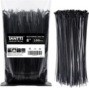 Zip Ties 8 inch Black Zip Ties with 50 Pounds Tensile Strength,Cable Ties,100 Pack, by Tantti Supply