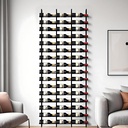 Wall Mounted Wine Rack, H 94.49inch, 16 Rows, Black 48 Bottle Wine Cellar Racks, Metal Wine Bottle Holder for Home Bar, Wine Kitchen Storage (Black, 3 Columns（48 Bottles）)
