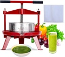 1.32 Gallon (5L) Stainless Steel Manual Fruit Wine Press - Multi-Purpose Press for Cider, Honey, Olive Oil & Vegetables - Ergonomic T-Handle & Stable Triangular Base - Indoor/Outdoor Kitchen Use