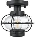Porch Ceiling Light Fixture, Outdoor Flush Mount Ceiling Light with Glass Globe Shade, E26 Standard Base Industrial Farmhouse Lamp for Hallway Bedroom Balcony Porch Stairway