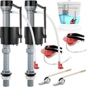 Saillong 2 Set Universal Toilet Tank Replacement Kit, Include Fill Valve, 2 Inch Low Flow Rubber Flapper, Front Mount Toilet Flush Brass Handle, Adjustable, Quiet, Easy Install Repair Kit