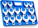 Orion Motor Tech 14pc Jumbo Crowfoot Wrench Set, Metric Crows Foot Wrench Set for 27 to 50 mm Flare Nuts, Chrome Plated Cr-V Steel Crowfoot Wrenches for 1/2" Drive Rachet & Extender with Storage Case