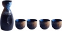 Japanese Ceramic Sake Set Include 1Pcs Sake Bottle and 4Pcs Sake Cups Gift Idea