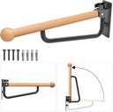 Dolibest 24 Inch Toilet Safety Bar, Foldable Toilet Grab Bar, Wall Mounted Wooden Handicap Grab Bar for Bathroom. Non-Slip and Waterproof Comfty Grip Bar for Disabled Elderly Pregnant, 1PCS