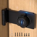 90 Degree Sliding Barn Door Lock and Latches - Cabinet Password Rotary Hasp Locks for Closet, Shed, Fence Doors