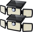 Solar Lights Outdoor Waterproof, Motion Sensor Flood Outside Lights with 2500LM High Brightness 270° Wide Angle, Outdoor Solar Lights IP65 for Yards, Patio, House, Garage (Non-Remote,2 Pack)