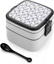 Cute Penguins Adult Bento Box Double Layer Lunch Box Lunch Container for Work Camping