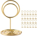 Hoewina 26Pcs Table Number Holders, Place Card Holder, Wire Picture Holder, Small Size Table Card Holders, Photo Holder for Centerpieces, Wedding Reception, Party, Birthday (Gold)
