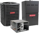 Goodman 3.5 Ton 15.2 SEER2 R32 Horizontal AC System with 80% AFUE 80,000 BTU Natural Gas Furnace GLXS4BA4210,CHPTA4830C3,GR9T800804CN