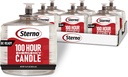 Sterno 100-Hour Emergency Candles - Long Burning Unscented Candles for Emergencies and Power Outages - Burns Up to 100 Hours - Set of 6 - Clean Burning Liquid Paraffin