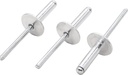 binifiMux 80pcs Large Flange Blind Rivets, 3/16" x 3/8" Aluminum Pop Rivets, Flange Diameter 5/8" / 16mm, Grip Thickness (3-6mm)