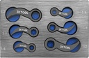 ZKTOOL 6PC Pry Bar Wrench Adaptor Head Kit,Crowbar Adapter Head Tools, The Square Outline Does Not Slip Easily, Includes 1/2" 3/8" 1/4" D 4pt/8pt (Square) Profile