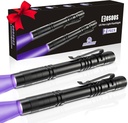 COSOOS 2 UV Black Light Flashlight, 2 Pack 395nm Mini Pen Light with Clip, Waterproof Ultraviolet Flashlight for Leak, Pet Urine, Scorpion, Hotel Inspection, Dry Stain and Bed Bug.