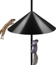 19 Inch Wide Squirrel Baffle for Bird Feeder Pole, Outside Pole Mount Stopper & Bird House Guard for Outdoor Shepherd’s Hook, Black, 1 Pack