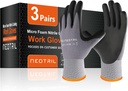Safety Work Gloves MicroFoam Nitrile Coated-3/6/12/36 Pairs,Breathable Nylon Working Gloves for Men Women