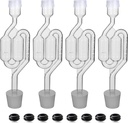 Bubble Airlock Set, 4 Airlocks for Fermenting, 4 Drilling #6 Stoppers and 8 Airlock Grommets, Used for Brewing Wine, Beer, Sauerkraut, Pickles, Etc. Fermentation Bubbler Airlock