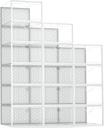 Pinkpum 15 Pack X-Large Shoe Storage Boxes Fit US Size 11, Shoe Organizer for Closet Clear Plastic Stackable Shoe Dispaly Case Holder Bins, Sneaker Storage for Sneakerheads White