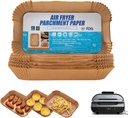 Air Fryer Liners For Ninja Foodi Smart Xl Air Fryer,120Pcs Air Fryer Disposable Paper Liner, Parchment Liners For Ninja FG551 6-in-1 Indoor Grill,Rectangular