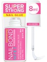 Super Strong Nail Glue for Press On Nails, Nail Tips & Acrylic Fake Nails (8ml) NYK1 NailBond Brush On Glue for Press Ons, Tips & Acrylics - Long Lasting, Maximum Strength, Mess-Free Application